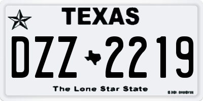 TX license plate DZZ2219