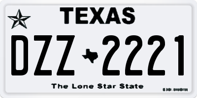 TX license plate DZZ2221