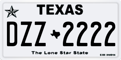 TX license plate DZZ2222