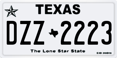 TX license plate DZZ2223