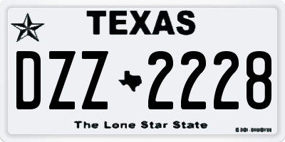 TX license plate DZZ2228