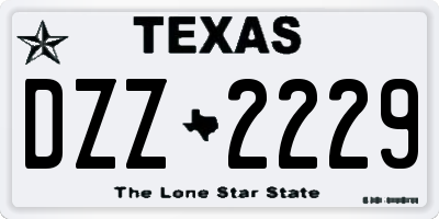 TX license plate DZZ2229