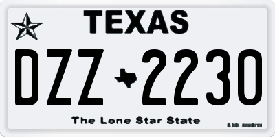 TX license plate DZZ2230