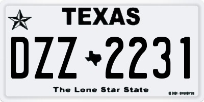 TX license plate DZZ2231
