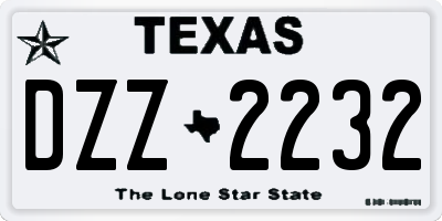 TX license plate DZZ2232