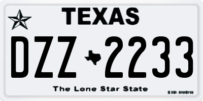 TX license plate DZZ2233