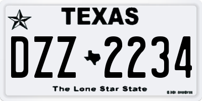TX license plate DZZ2234
