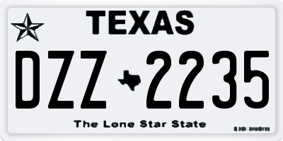 TX license plate DZZ2235