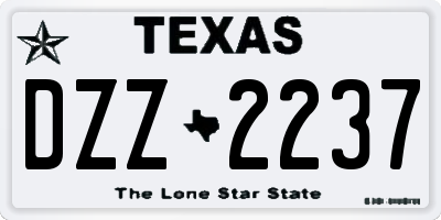 TX license plate DZZ2237