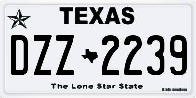 TX license plate DZZ2239