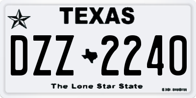 TX license plate DZZ2240