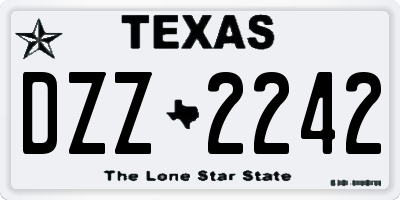TX license plate DZZ2242