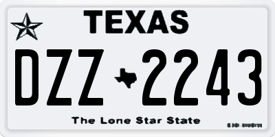 TX license plate DZZ2243