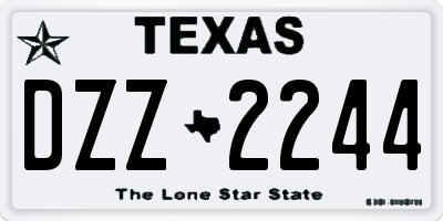 TX license plate DZZ2244