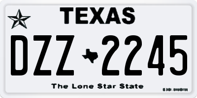 TX license plate DZZ2245