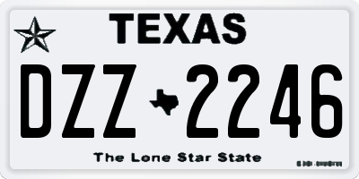 TX license plate DZZ2246