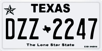 TX license plate DZZ2247