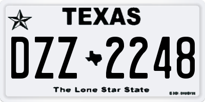 TX license plate DZZ2248
