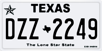 TX license plate DZZ2249