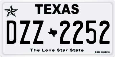 TX license plate DZZ2252