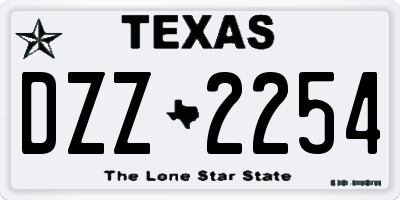TX license plate DZZ2254