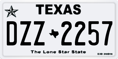 TX license plate DZZ2257