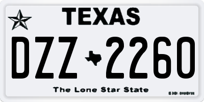 TX license plate DZZ2260