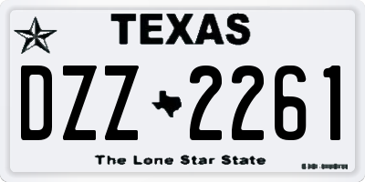 TX license plate DZZ2261