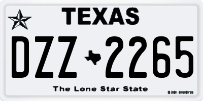 TX license plate DZZ2265