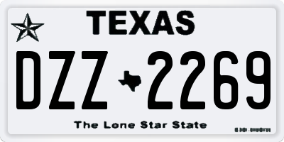 TX license plate DZZ2269