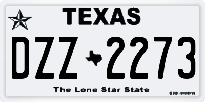 TX license plate DZZ2273