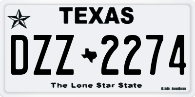 TX license plate DZZ2274