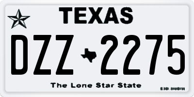 TX license plate DZZ2275