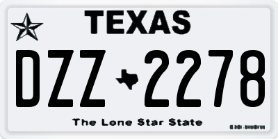 TX license plate DZZ2278