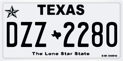 TX license plate DZZ2280