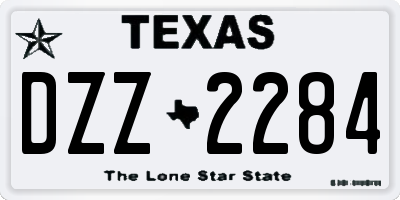 TX license plate DZZ2284