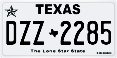 TX license plate DZZ2285