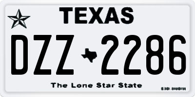 TX license plate DZZ2286