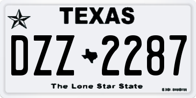 TX license plate DZZ2287