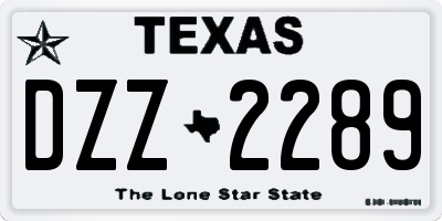 TX license plate DZZ2289