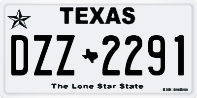 TX license plate DZZ2291