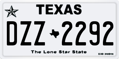 TX license plate DZZ2292