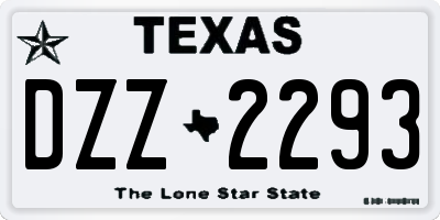 TX license plate DZZ2293