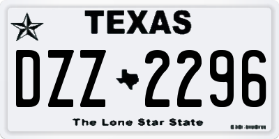 TX license plate DZZ2296