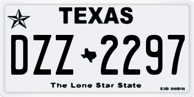 TX license plate DZZ2297