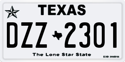 TX license plate DZZ2301