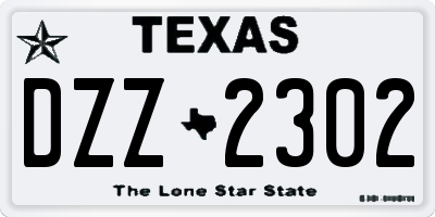 TX license plate DZZ2302