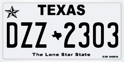 TX license plate DZZ2303