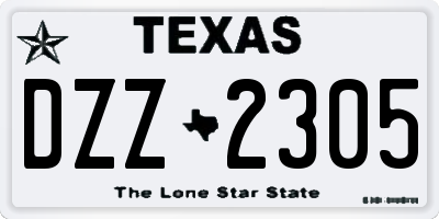 TX license plate DZZ2305