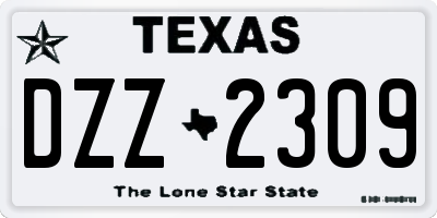 TX license plate DZZ2309